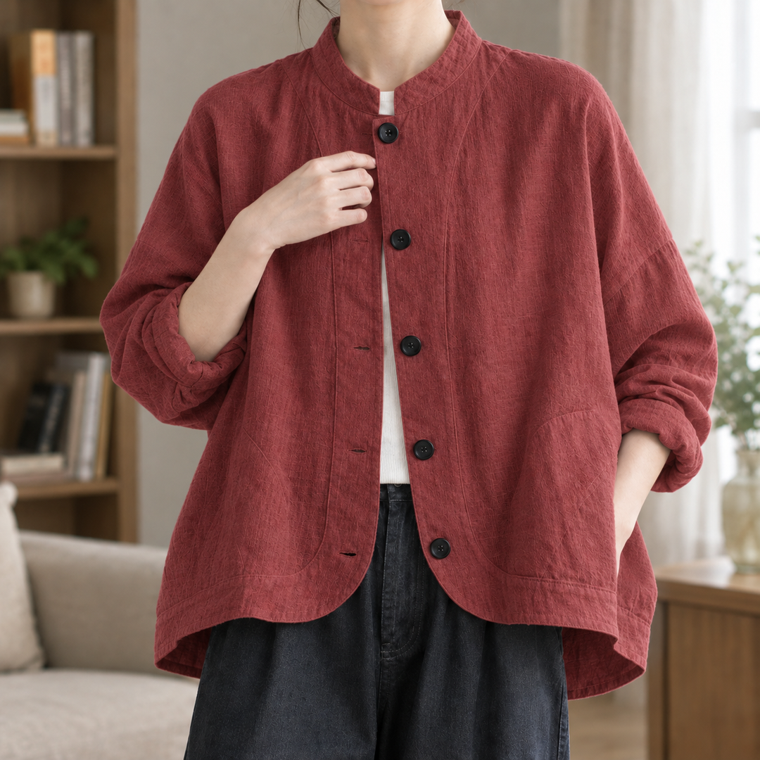 Women's Rachel Stand Collar Jacket in White | Invictora.com
