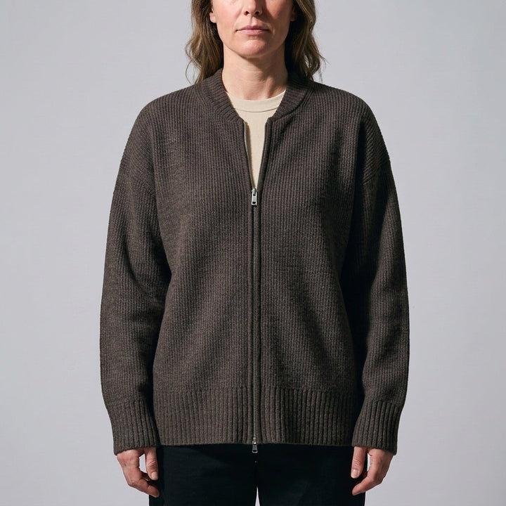 Women's Fenella Zip Cardigan in Silver Gray | Invictora.com