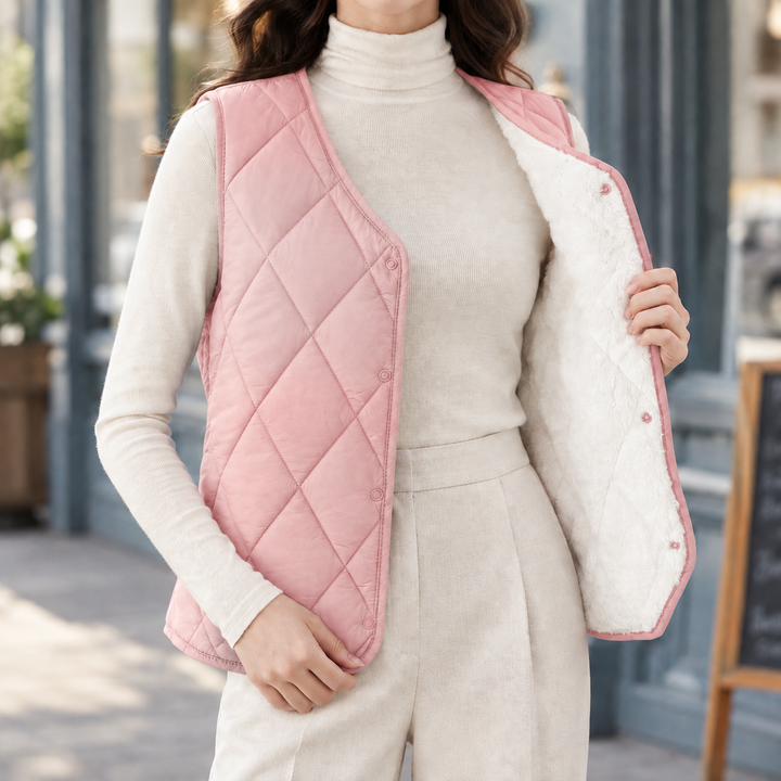 Women's Annabeth Quilted Vest in Sea Blue | Invictora.com