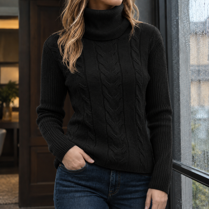 Women's Cleo-Lane Cable Knit Sweater in White | Invictora.com