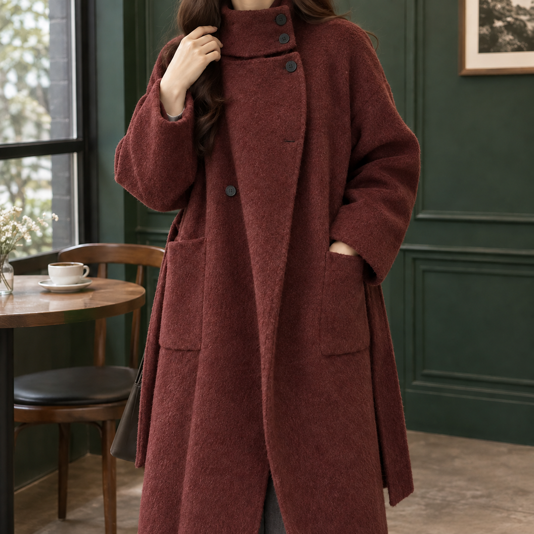 Women's Katrina-Pearl Cashmere Coat in Purple | Invictora.com