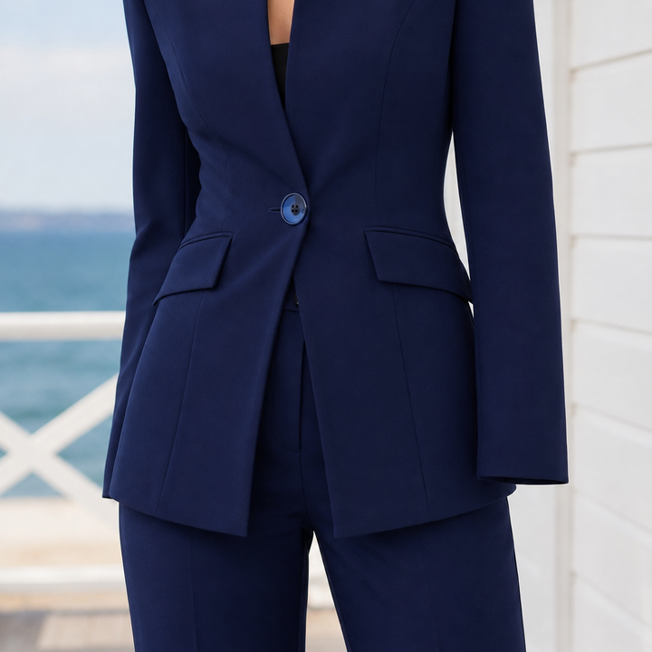 Women's Petra-June Tailored Set in Navy Blue | Invictora.com
