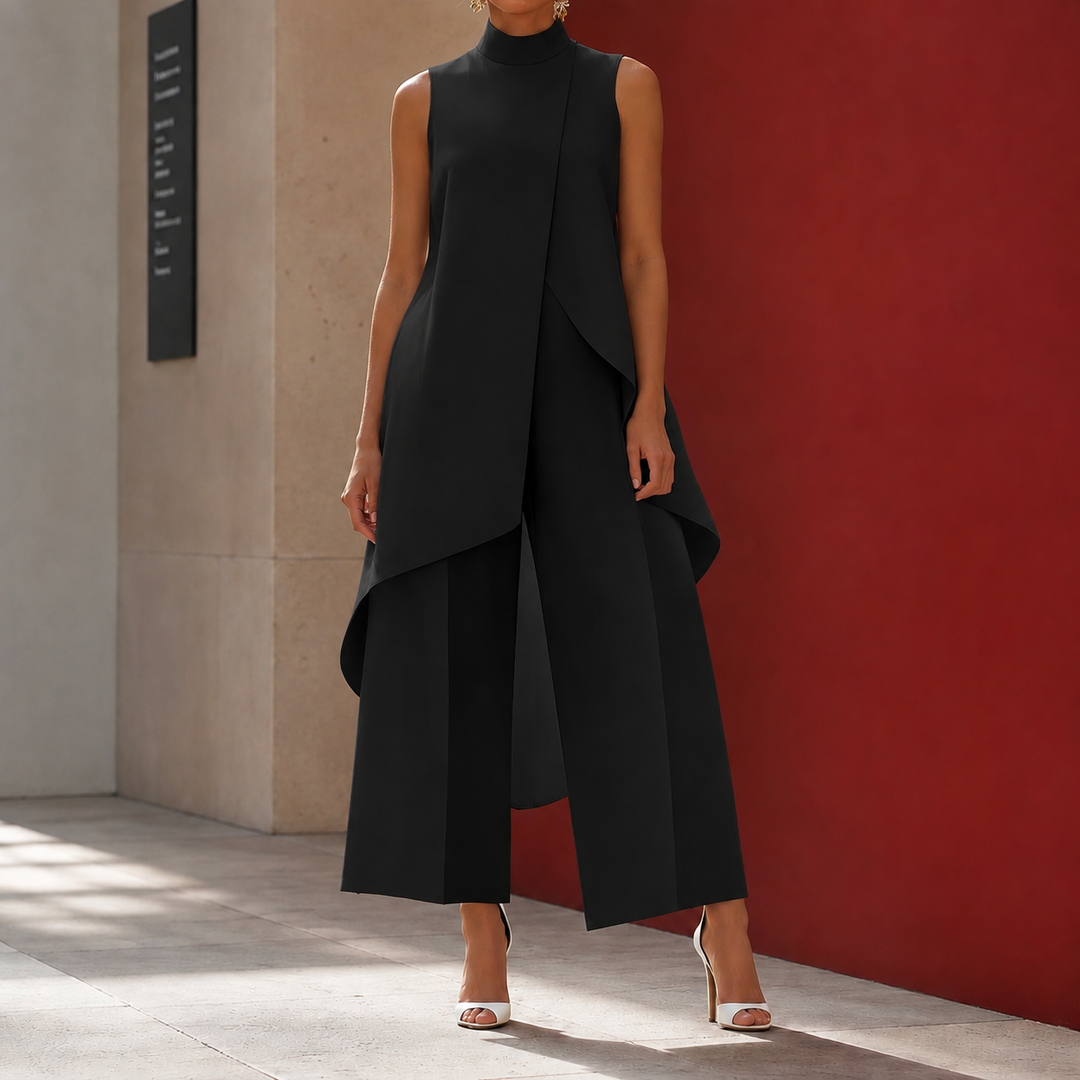 Women's Sonia-Pearl Asymmetric Pants Set in White | Invictora.com