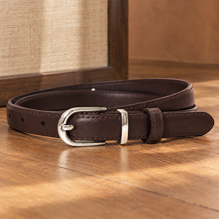 Women's Ancona-Garda Leather Belt in Brown | Invictora.com