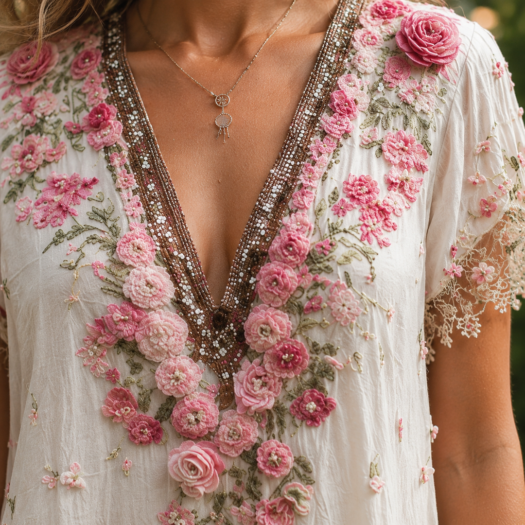 Women's Vivienne Floral Dress in White | Invictora.com