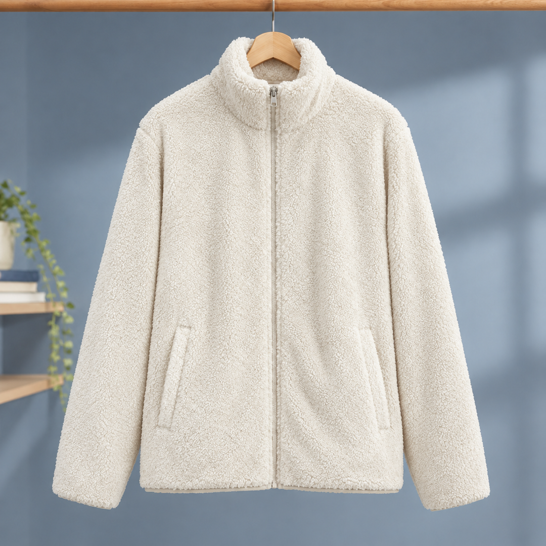 Women's Bethany Plush Zip Jacket in Black | Invictora.com