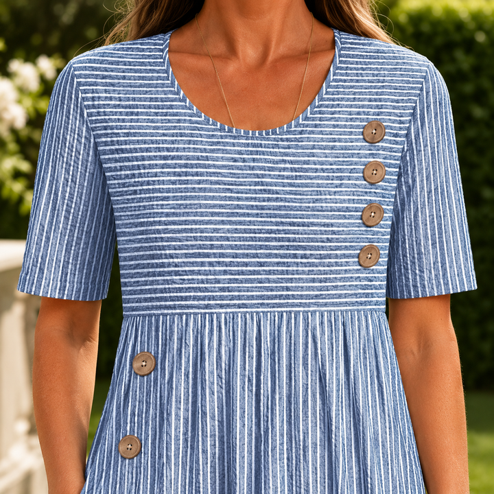 Women's Fenna-Elise Striped Midi Dress in Blue | Invictora.com