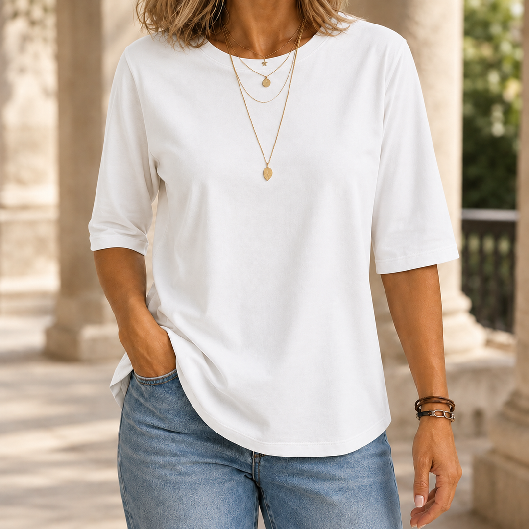 Women's Eva-Jane Relaxed Tee in Gray | Invictora.com