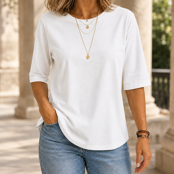Women's Eva-Jane Relaxed Tee in Gray | Invictora.com