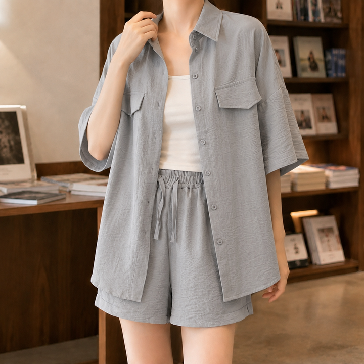 Women's Ernestine Relaxed Set in Khaki | Invictora.com