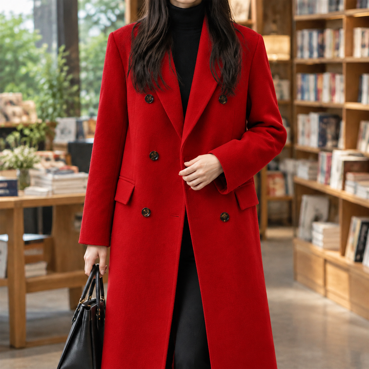 Women's Guinevere-Lane Double Breasted Overcoat in Beige | Invictora.com