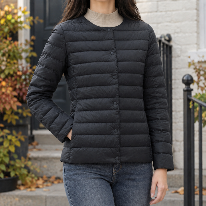 Women's Benedetta Quilted Jacket in Off White | Invictora.com
