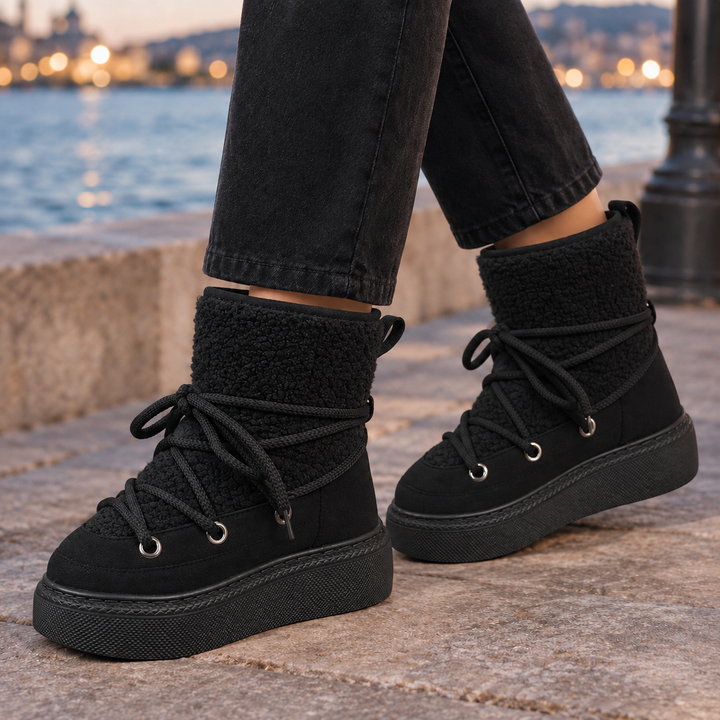 Women's Badoer-Garda Platform Snow Boots in Green | Invictora.com