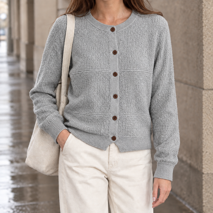 Women's Ninon-Hope Textured Cardigan in Green | Invictora.com