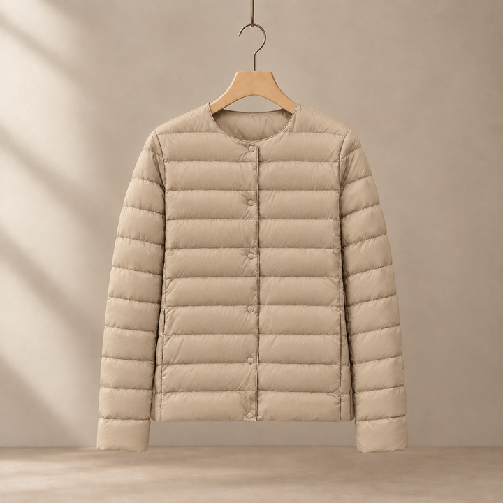 Women's Letitia Quilted Jacket in Off White | Invictora.com