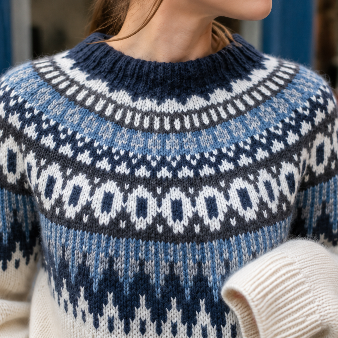 Women's Dahlia Fair Isle Sweater in Beige | Invictora.com