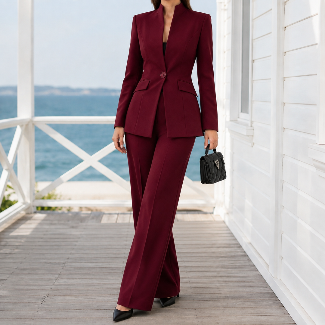 Women's Petra-June Tailored Set in Navy Blue | Invictora.com