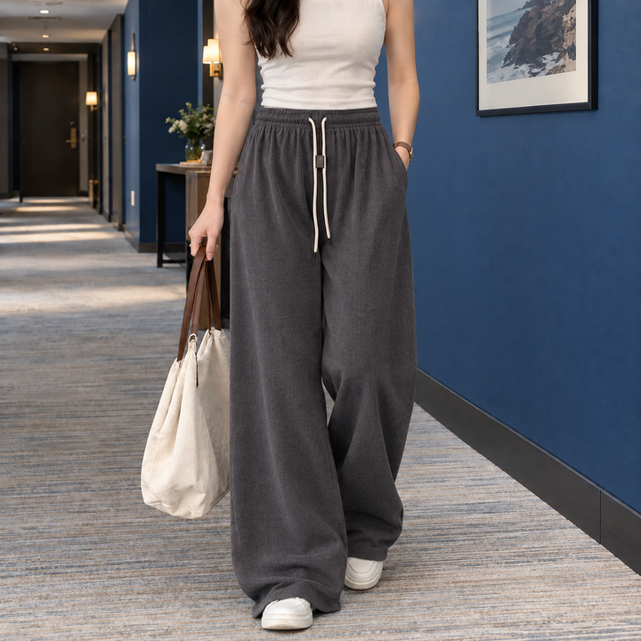 Women's Kelsey Wide Leg Pants in Khaki | Invictora.com
