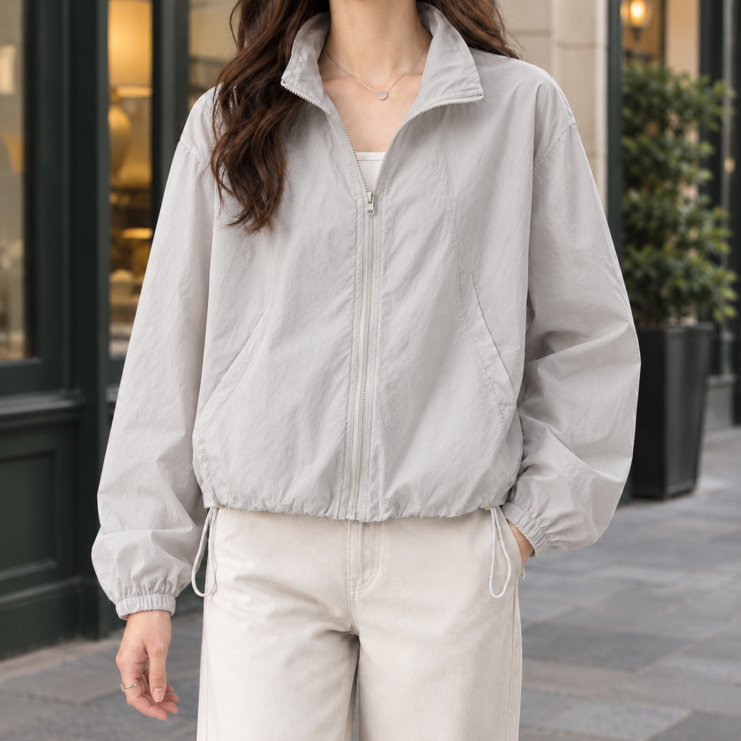 Women's Eva-Eve Relaxed Zip Jacket in White | Invictora.com