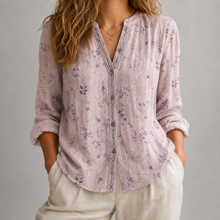 Women's Willa Botanical Blouse in Purple | Invictora.com