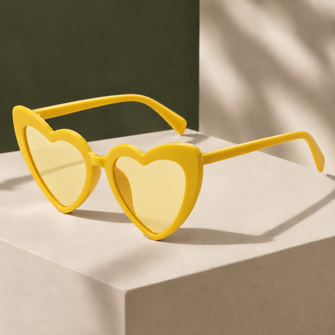 Women's Valentine Heart Sunglasses in Off White | Invictora.com