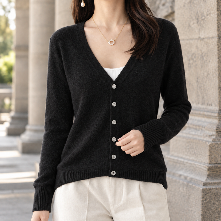 Women's Ghislaine V-Neck Cardigan in Mint Green | Invictora.com