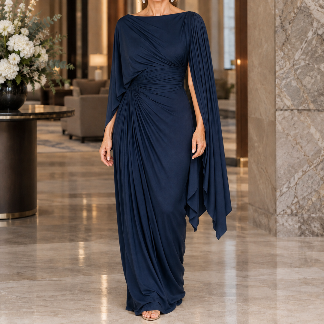 Women's Annabel-Hope Ruched Cape Dress product image | Invictora.com