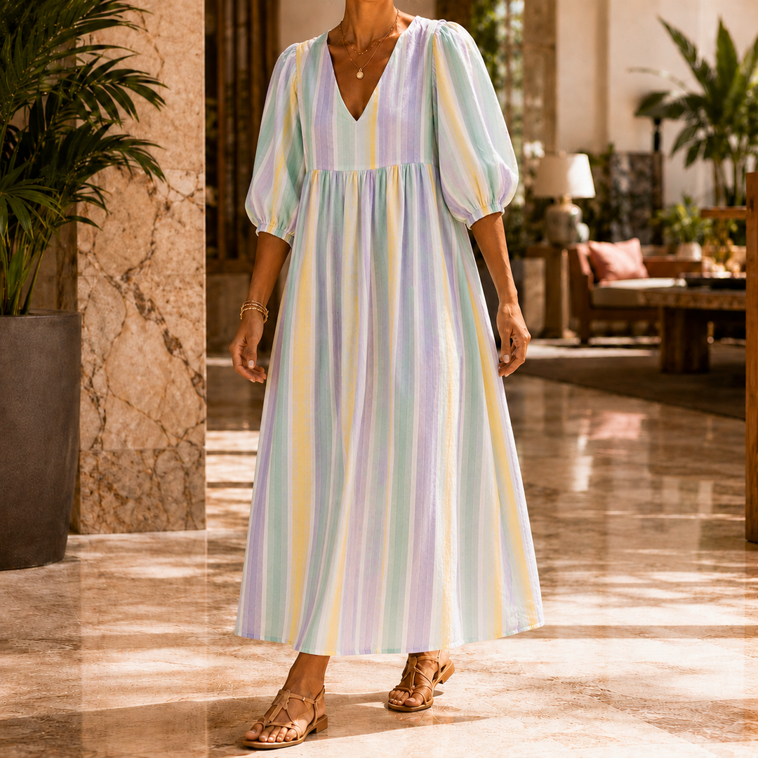 Women's Audrey Striped Midi Dress product image | Invictora.com