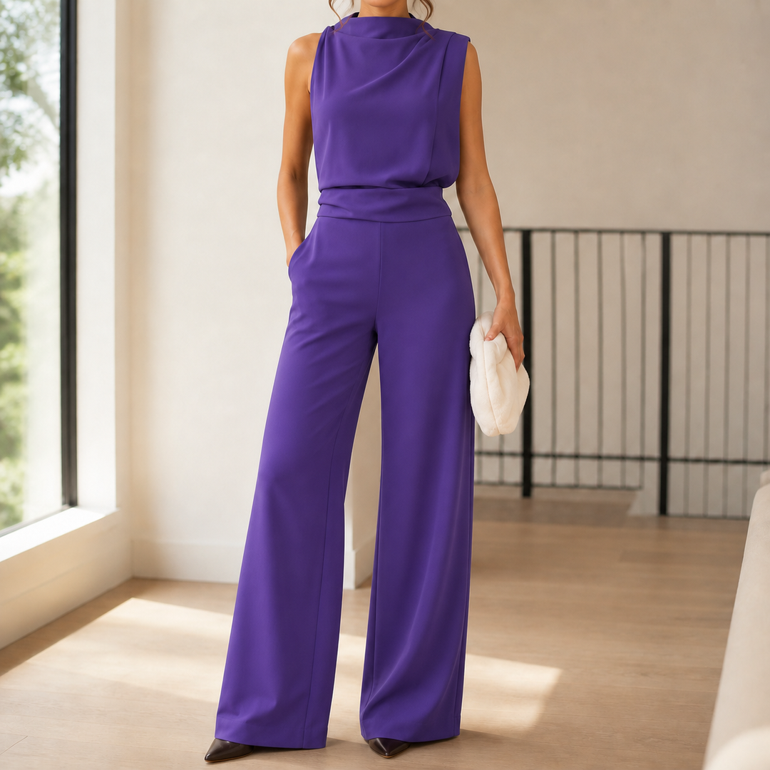 Women's Dahlia-Louise Wide-Leg Jumpsuit in Green | Invictora.com