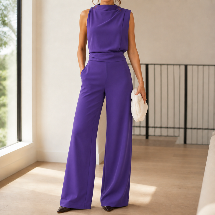 Women's Dahlia-Louise Wide-Leg Jumpsuit in Green | Invictora.com