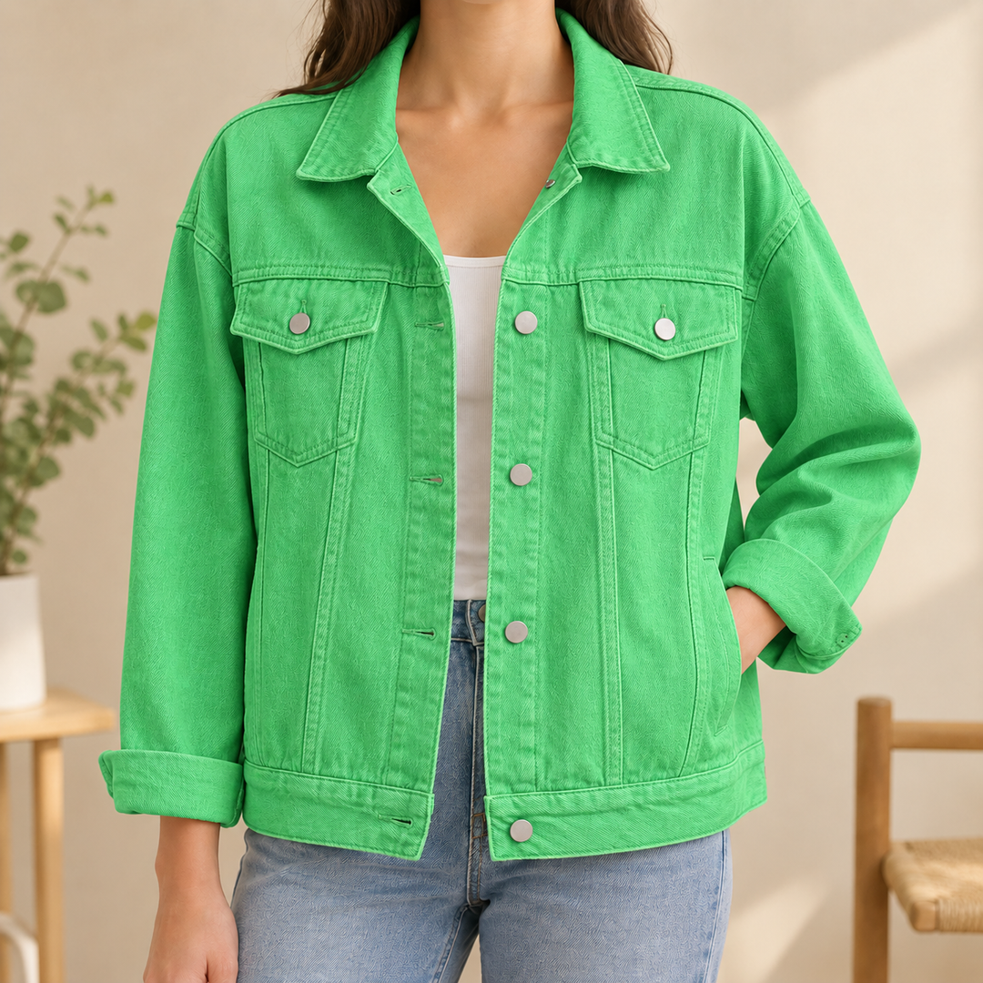 Women's Nicolette Denim Overshirt in White | Invictora.com