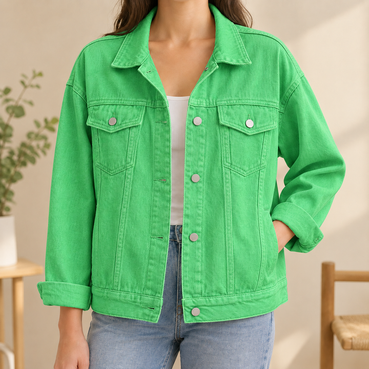 Women's Nicolette Denim Overshirt in White | Invictora.com