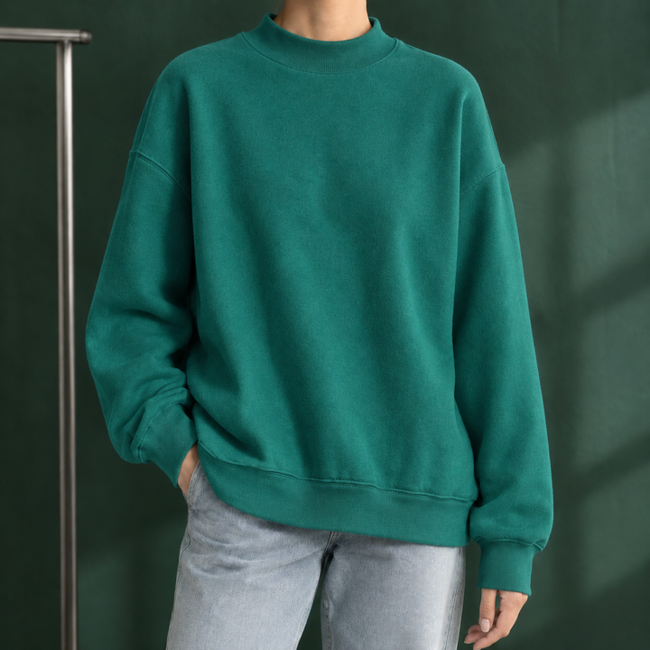 Women's Ancelin Mock Neck Sweater in White | Invictora.com