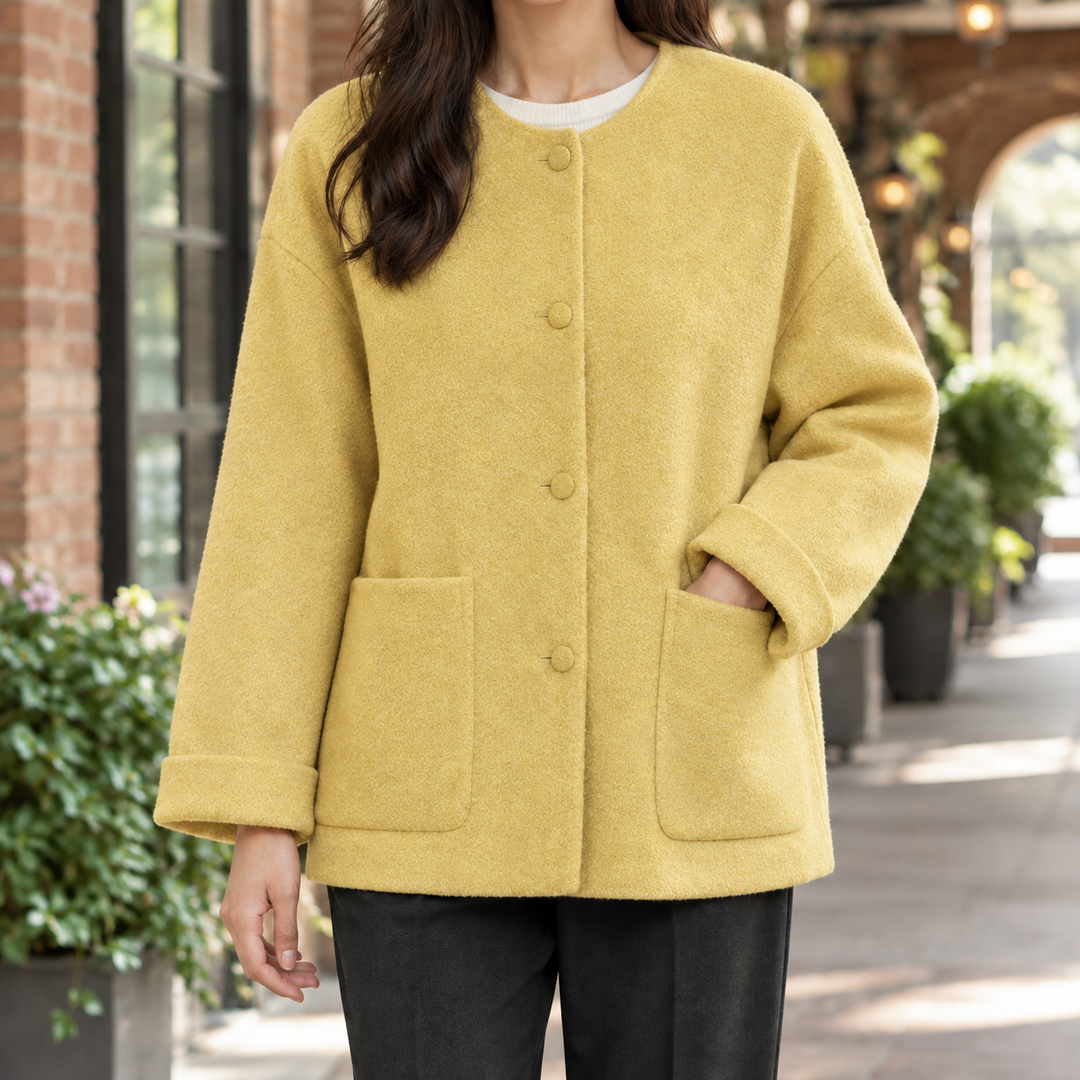 Women's Angelique-Lane Relaxed Wool Jacket in Pink | Invictora.com