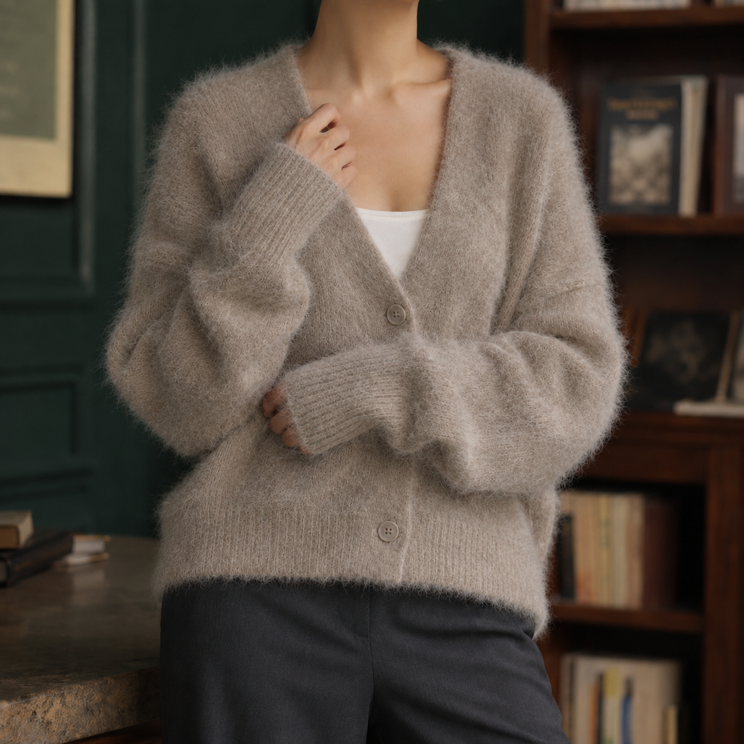 Women's Raven-June Soft Knit Cardigan in Off White | Invictora.com