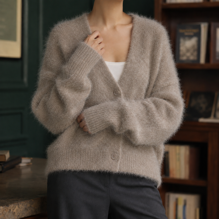 Women's Raven-June Soft Knit Cardigan in Off White | Invictora.com