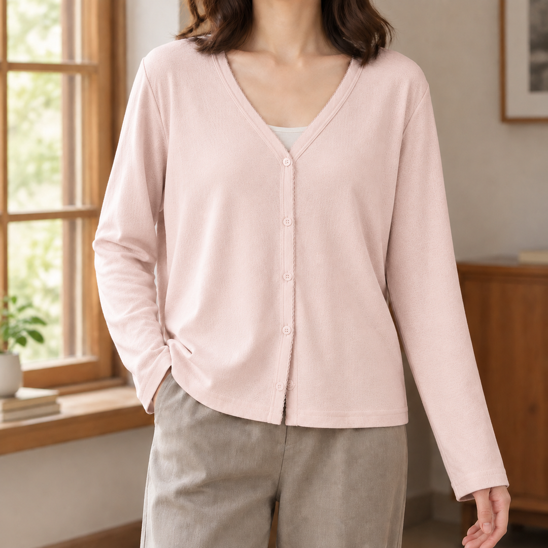 Women's Hyacinth Button Front Cardigan in Soft White | Invictora.com