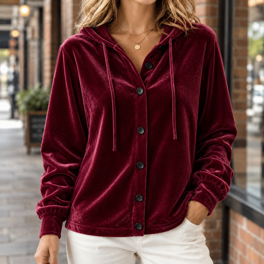 Women's Ottilia Velvet Overshirt in White | Invictora.com