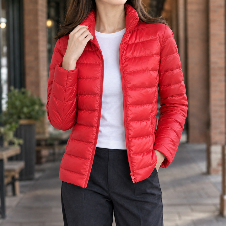 Women's Sibylla Cashmere Puffer Jacket in White | Invictora.com