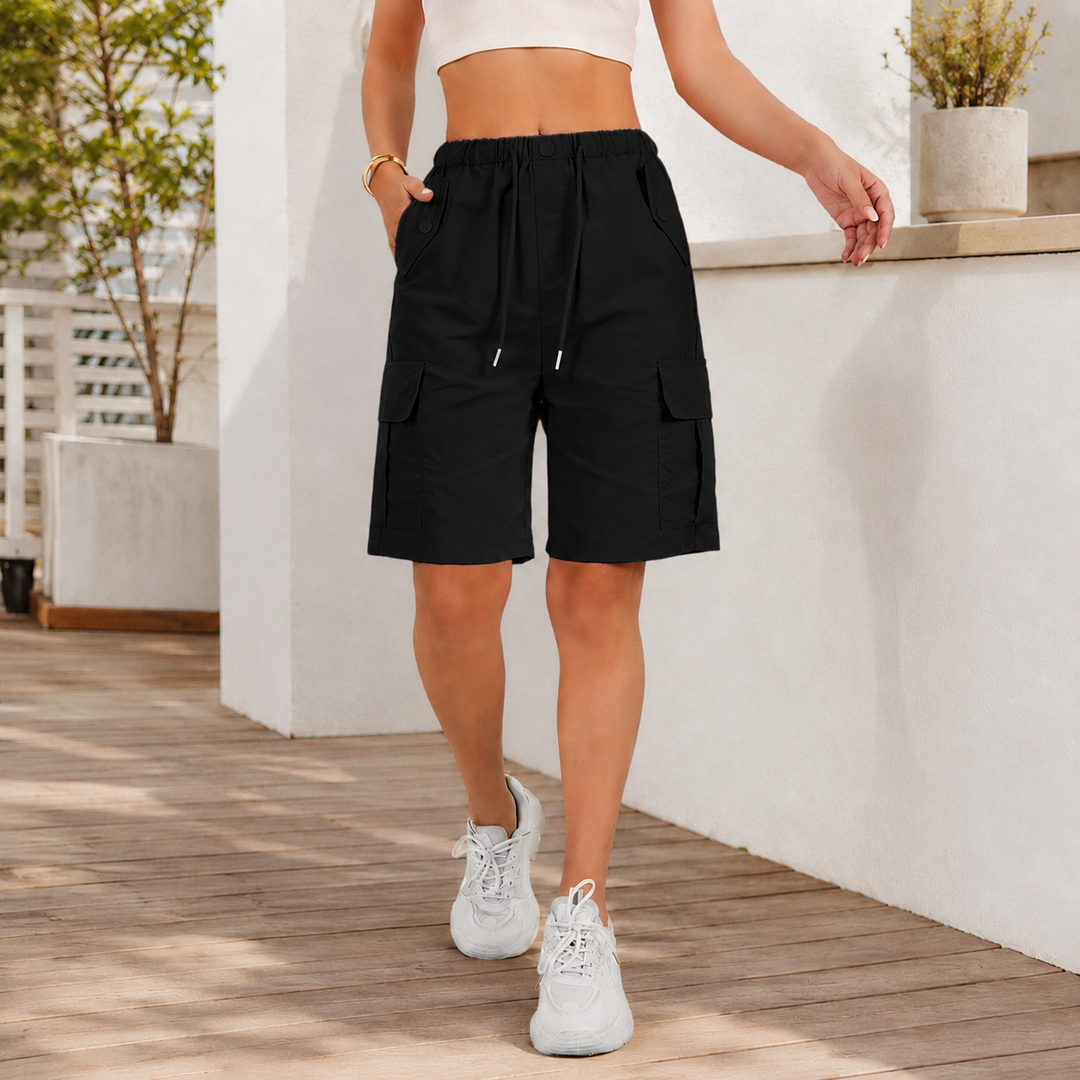 Women's Vivienne Relaxed Cargo Shorts in Pink | Invictora.com