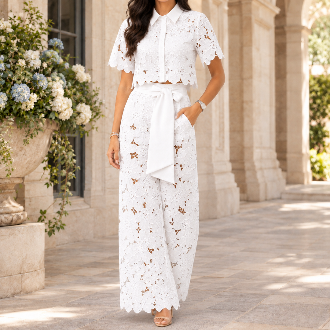 Women's Fenna-June Wide-Leg Set in Light Blue 2 | Invictora.com