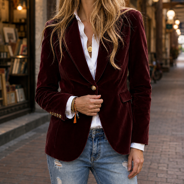 Women's Sylvie-Marie Tailored Blazer in Green | Invictora.com