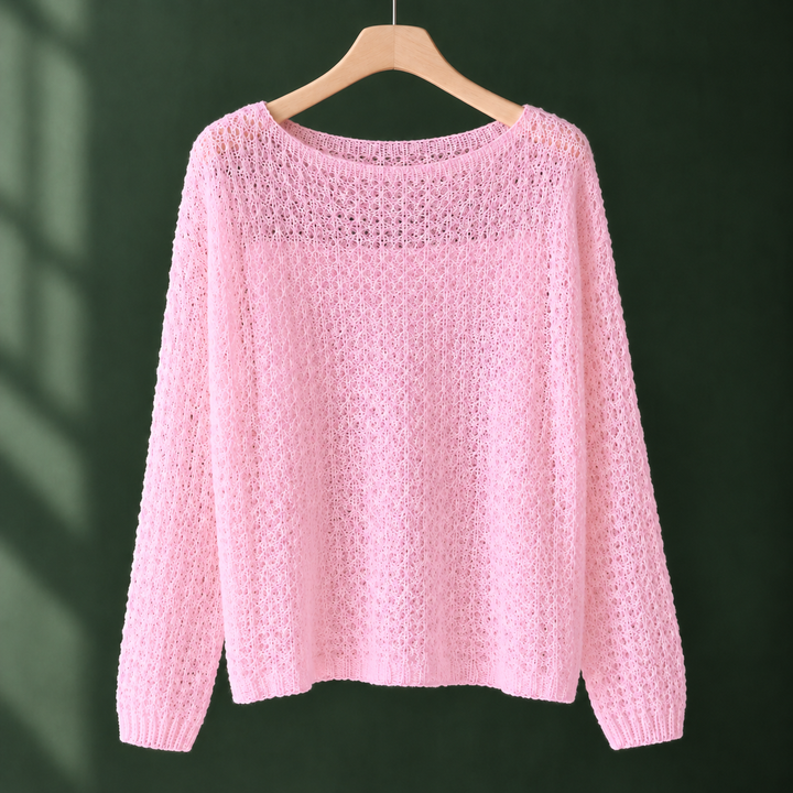 Women's Lara-Jade Openwork Sweater in White | Invictora.com
