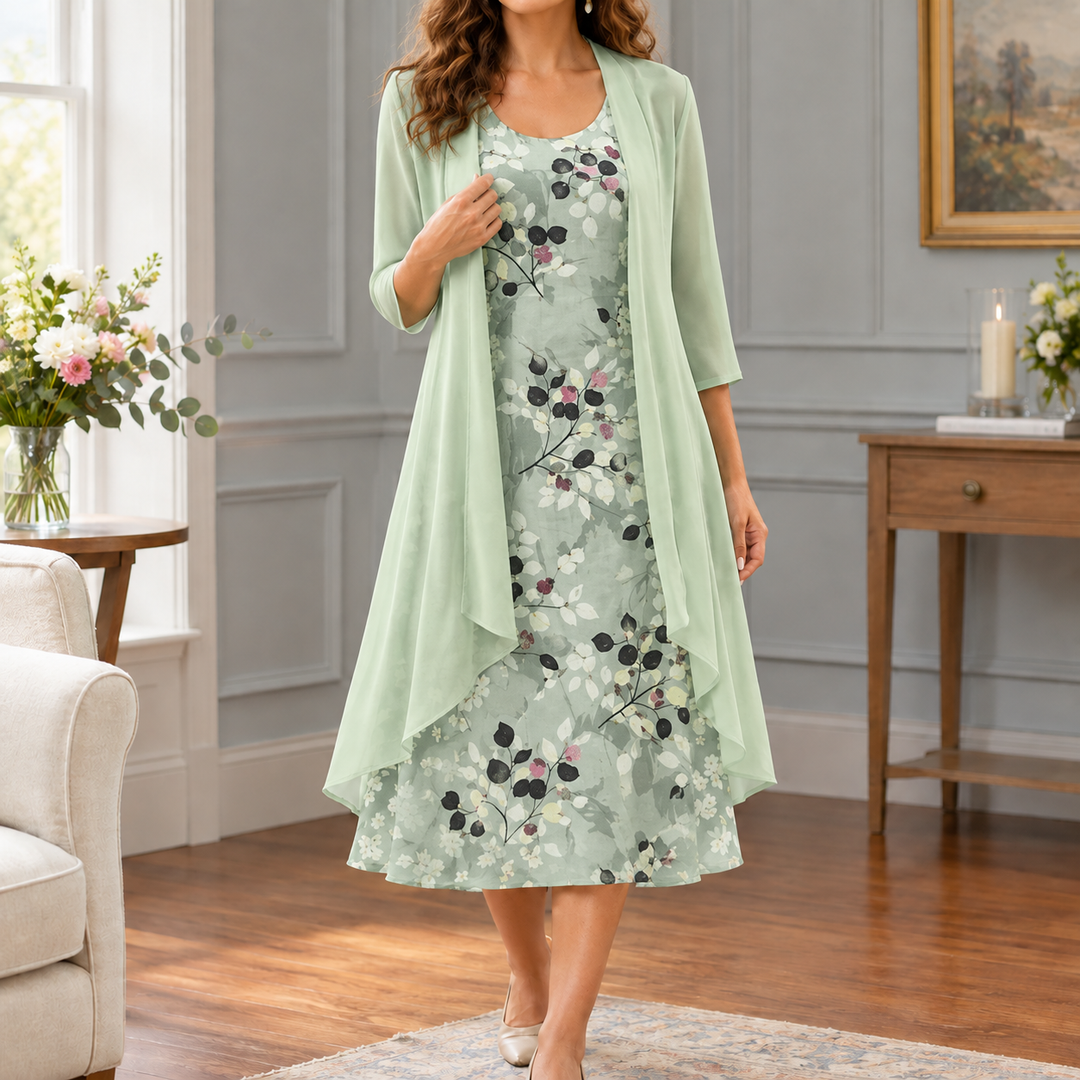 Women's Helena-Rose Floral Dress Set in Light Blue | Invictora.com