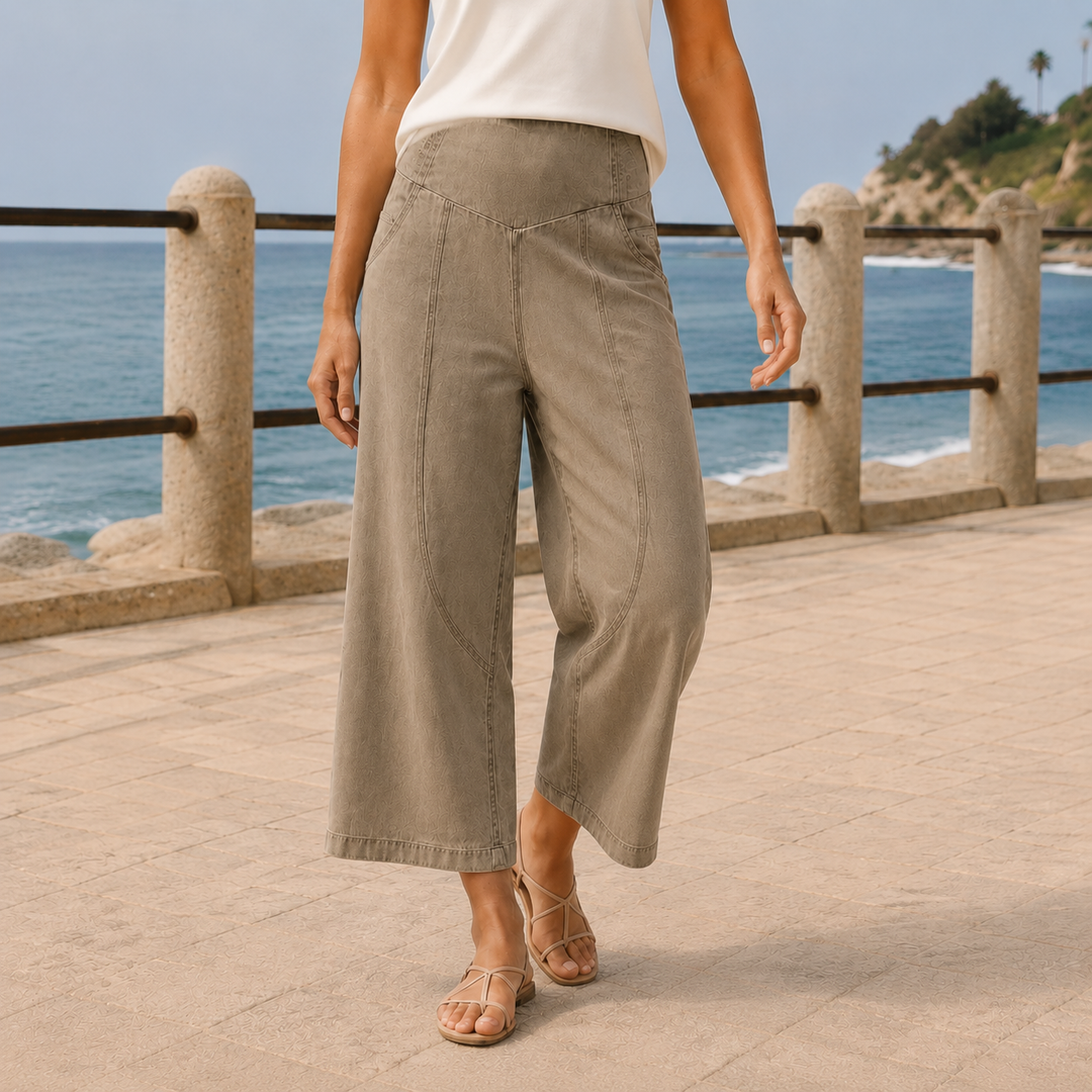Women's Meredith-Elise Sculpted Wide Leg Pants in Sky | Invictora.com