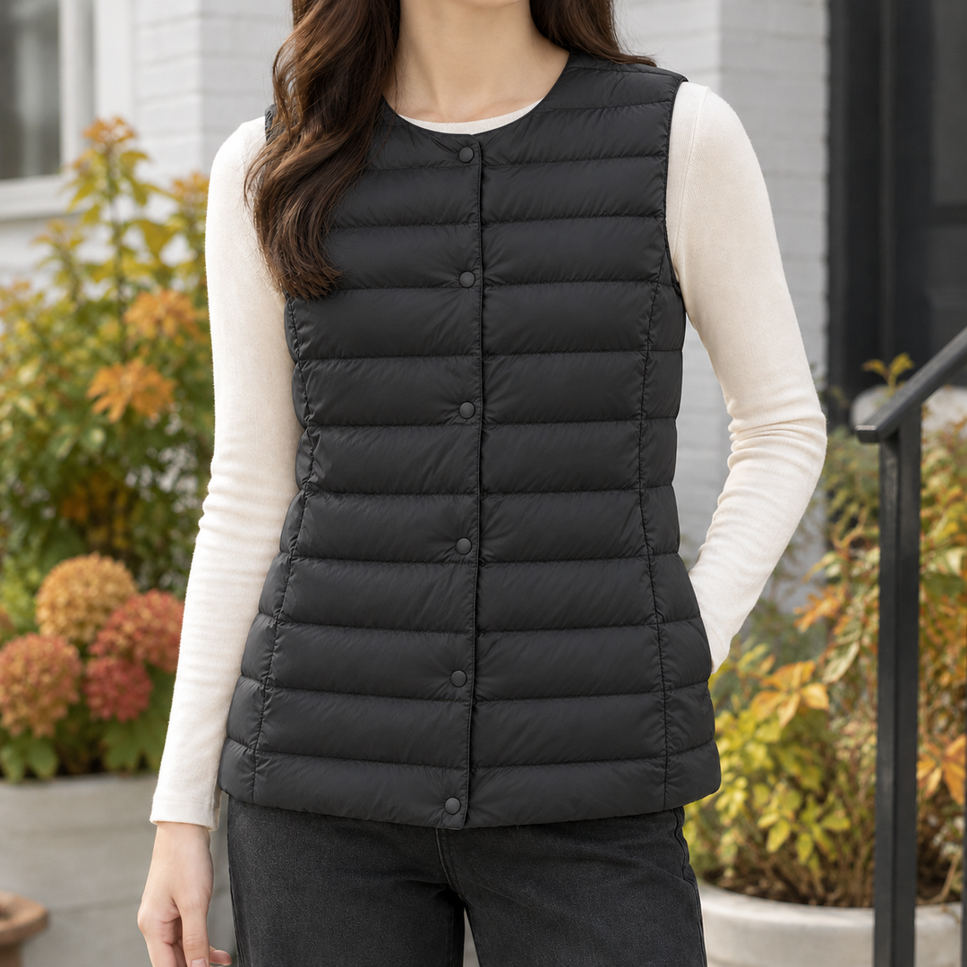 Women's Isabeau-Pearl Cashmere Vest in Beige | Invictora.com