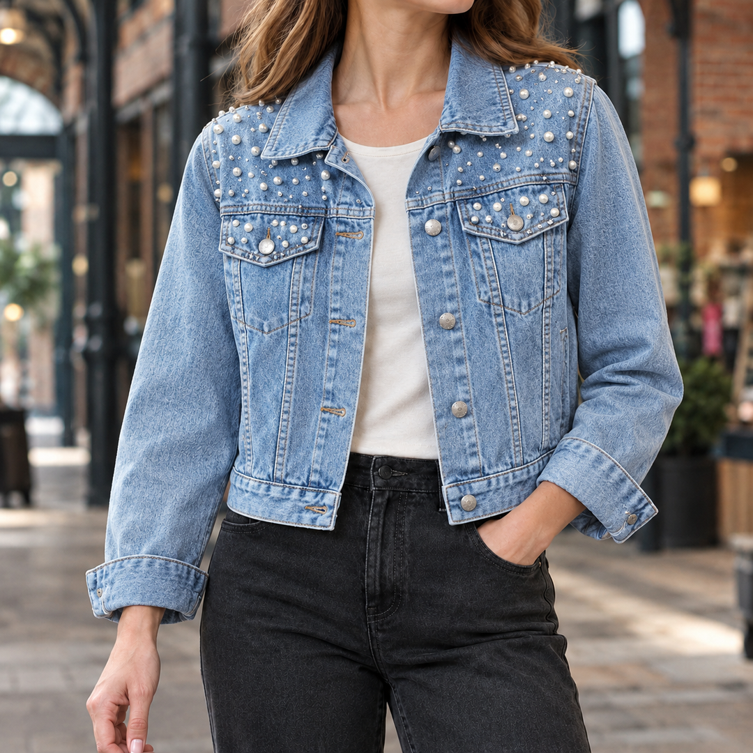 Women's Sidonie Beaded Jacket in White | Invictora.com