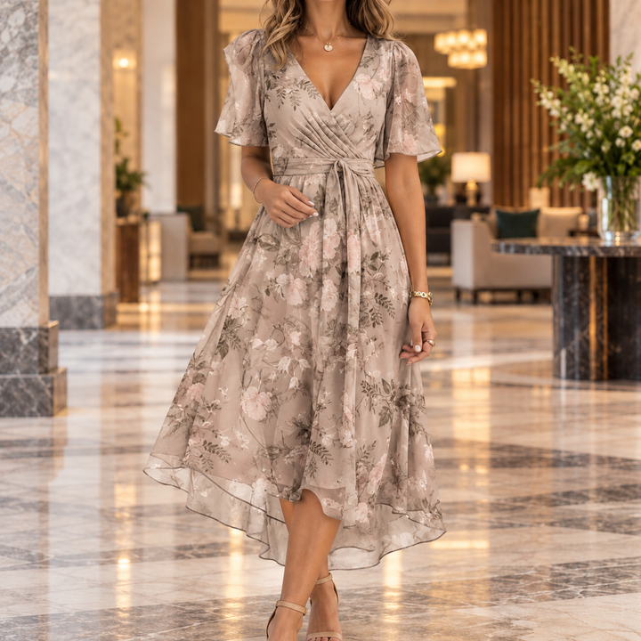 Women's Ilaria-Eve Wrap Midi Dress in Green | Invictora.com