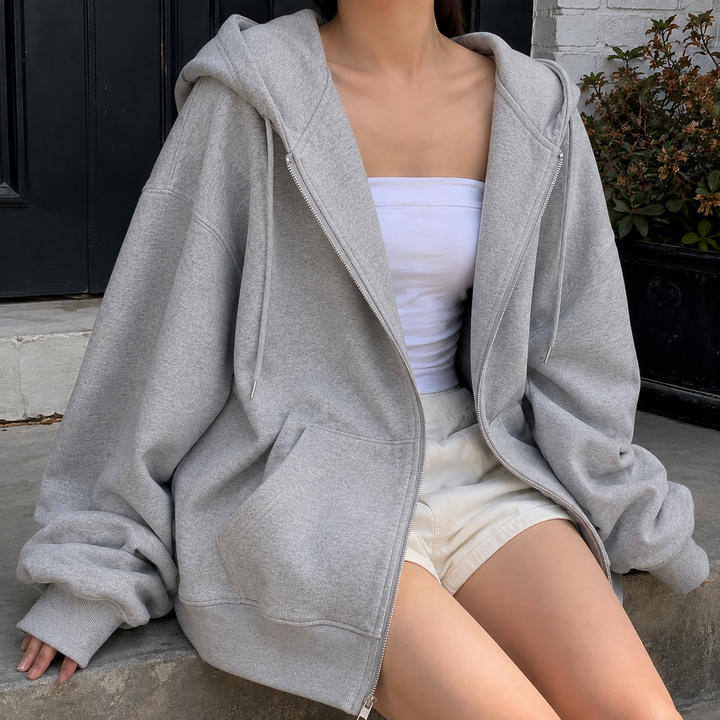 Women's Bettina Oversized Hoodie in Gray | Invictora.com