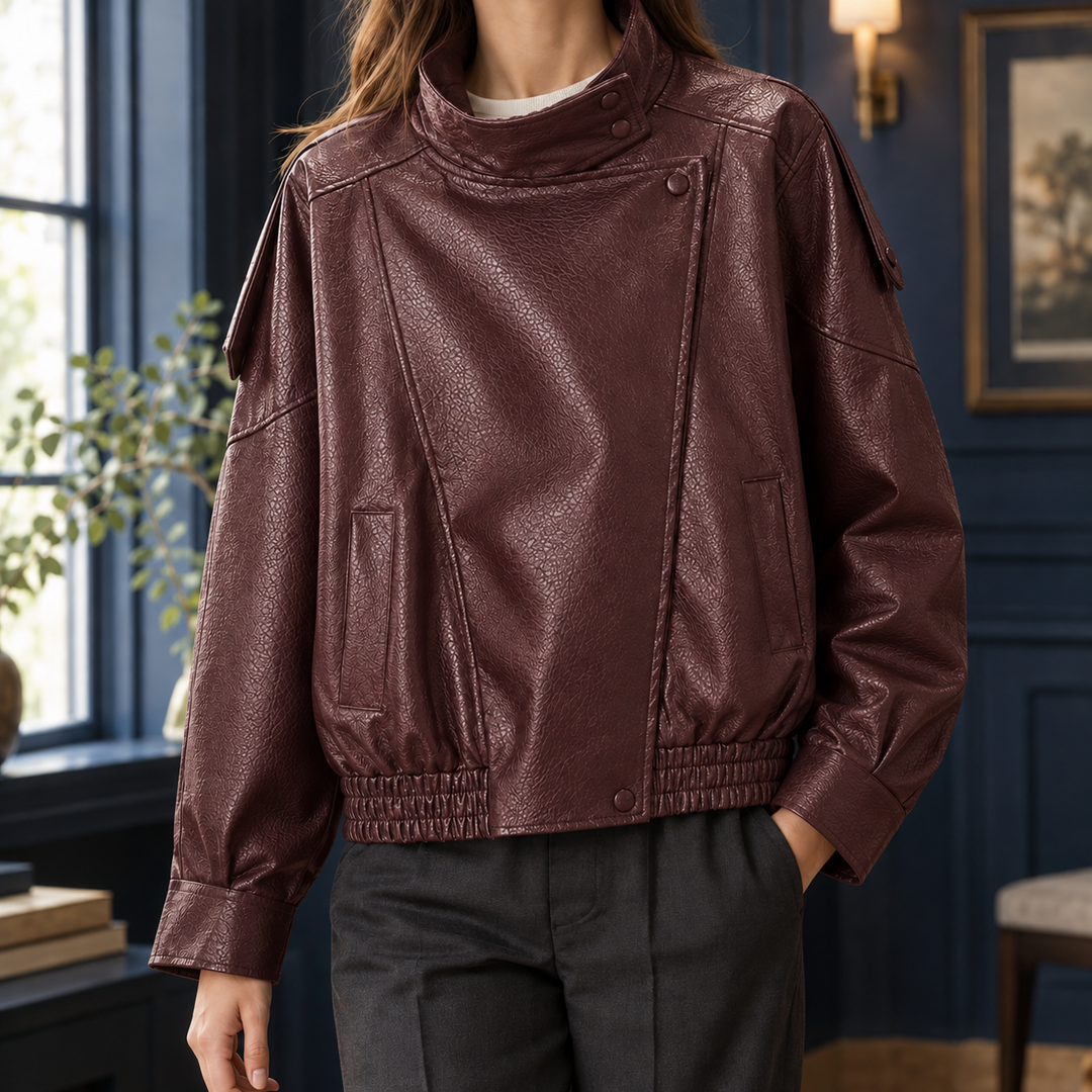 Women's Eugenie-Elise Moto Jacket in Black | Invictora.com